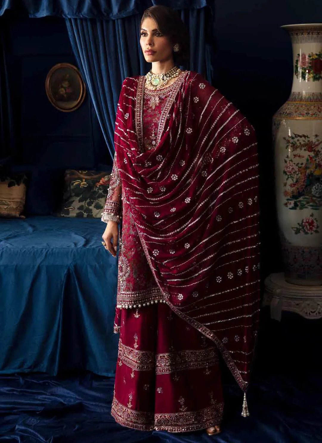 Elanora by Nureh Embroidered Organza Suit Unstitched 4 Piece NU24E NEL-49 - Summer Collection