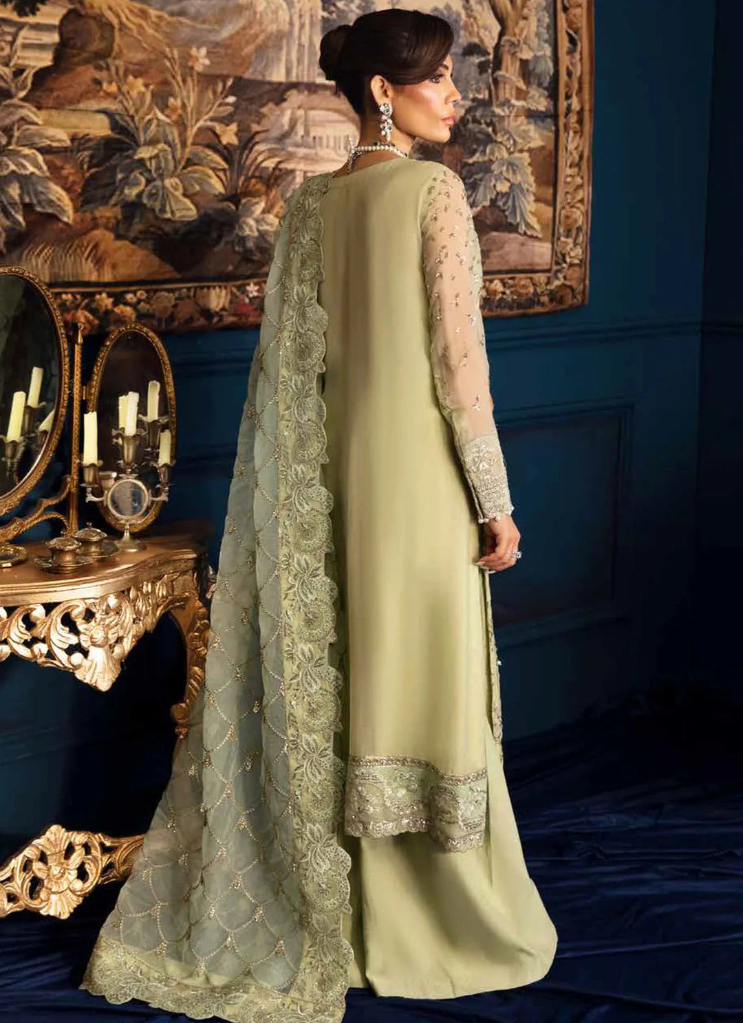Elanora by Nureh Embroidered Chiffon Suit Unstitched 4 Piece NU24E NEL-50 - Summer Collection