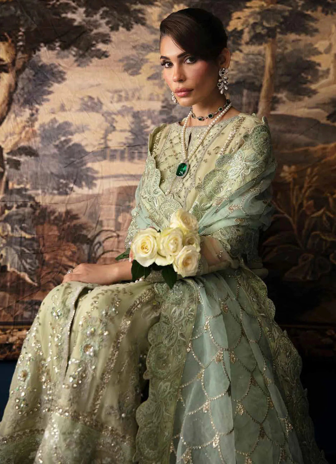 Elanora by Nureh Embroidered Chiffon Suit Unstitched 4 Piece NU24E NEL-50 - Summer Collection