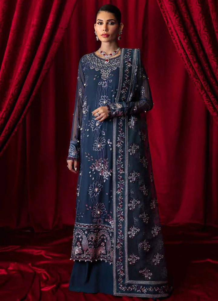 Elanora by Nureh Embroidered Chiffon Suit Unstitched 4 Piece NU24E NEL-52 - Summer Collection