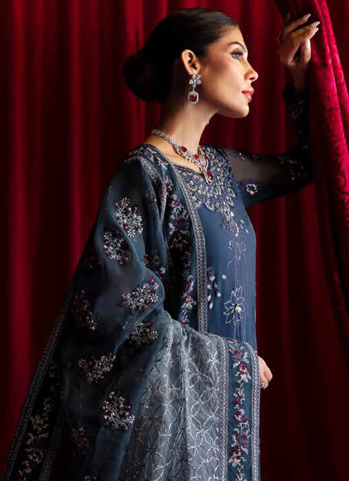 Elanora by Nureh Embroidered Chiffon Suit Unstitched 4 Piece NU24E NEL-52 - Summer Collection