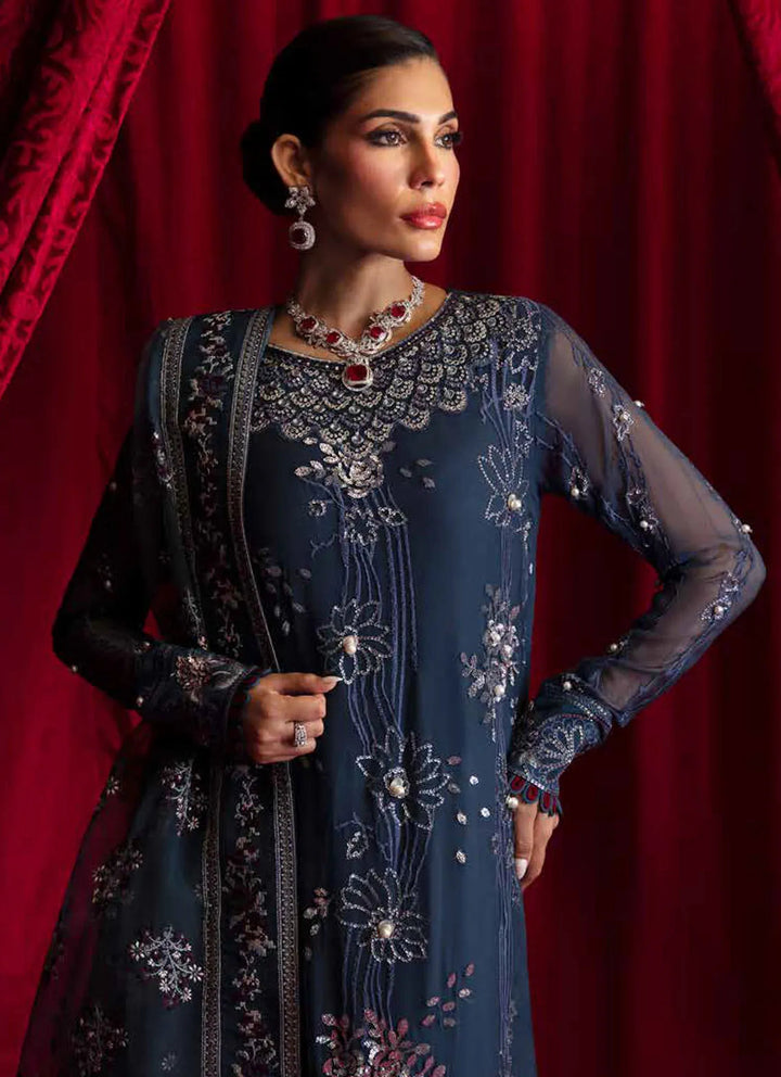 Elanora by Nureh Embroidered Chiffon Suit Unstitched 4 Piece NU24E NEL-52 - Summer Collection