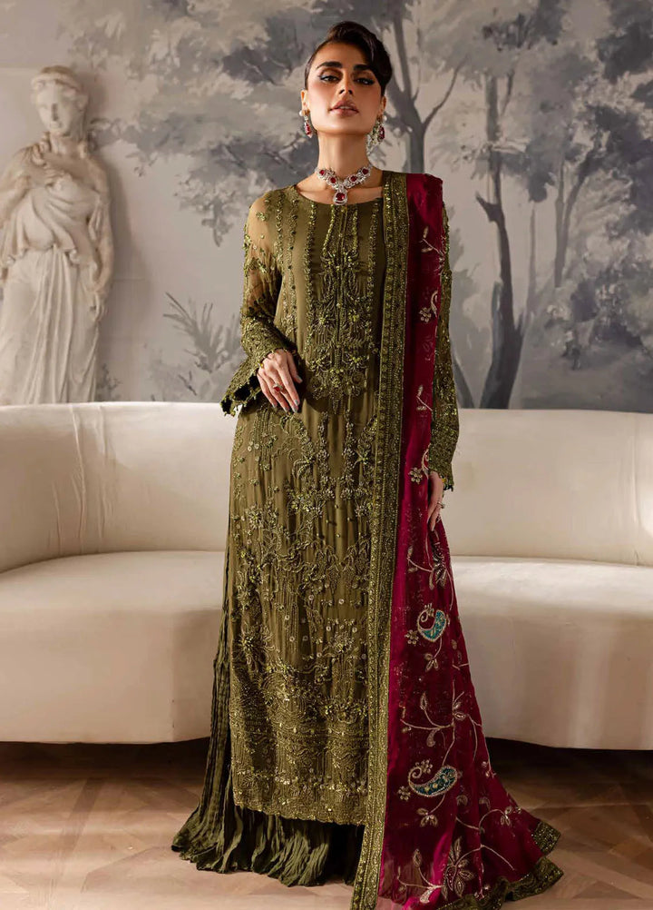 Elanora By Nureh Embroidered Chiffon Suit Unstitched 4 Piece NU24EC NEL-56 - Formal Collection
