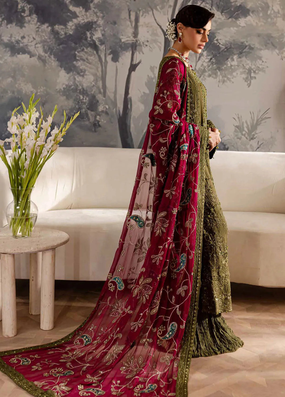 Elanora By Nureh Embroidered Chiffon Suit Unstitched 4 Piece NU24EC NEL-56 - Formal Collection