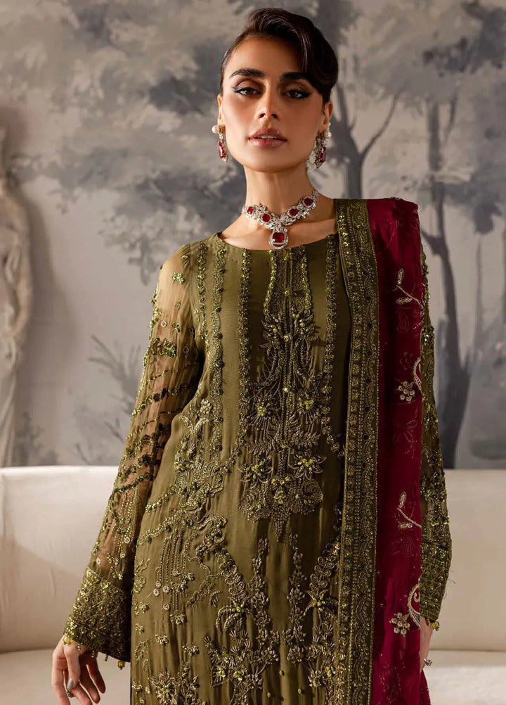 Elanora By Nureh Embroidered Chiffon Suit Unstitched 4 Piece NU24EC NEL-56 - Formal Collection