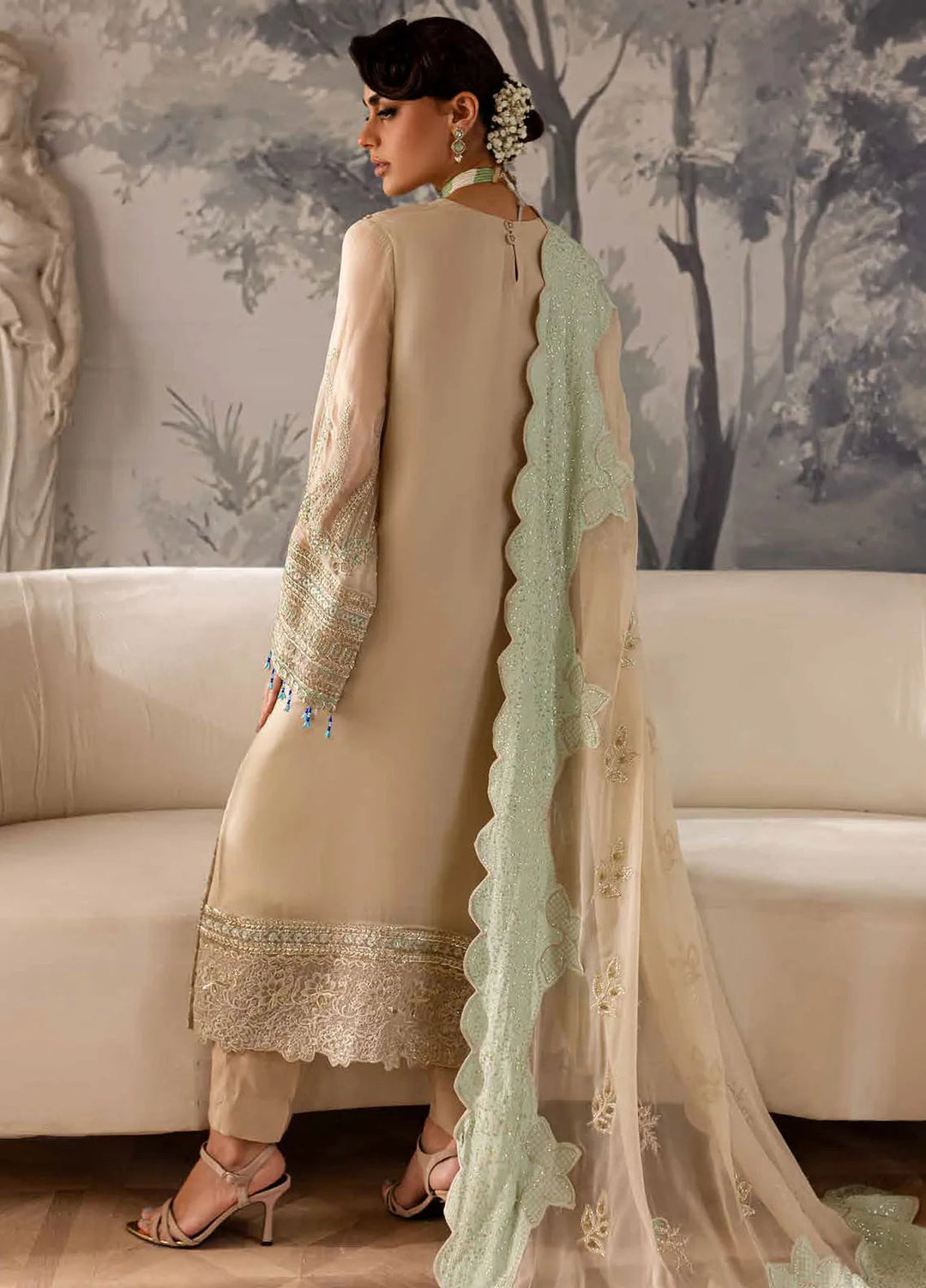Elanora By Nureh Embroidered Chiffon Suit Unstitched 4 Piece NU24EC NEL-58 - Formal Collection