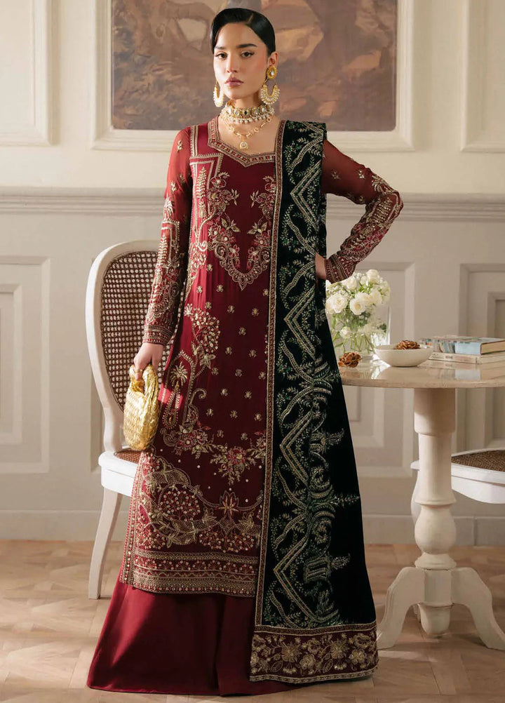 Elanora by Nureh Embroidered Chiffon Suit Unstitched 4 Piece NU24NLC NEL-62 - Luxury Collection