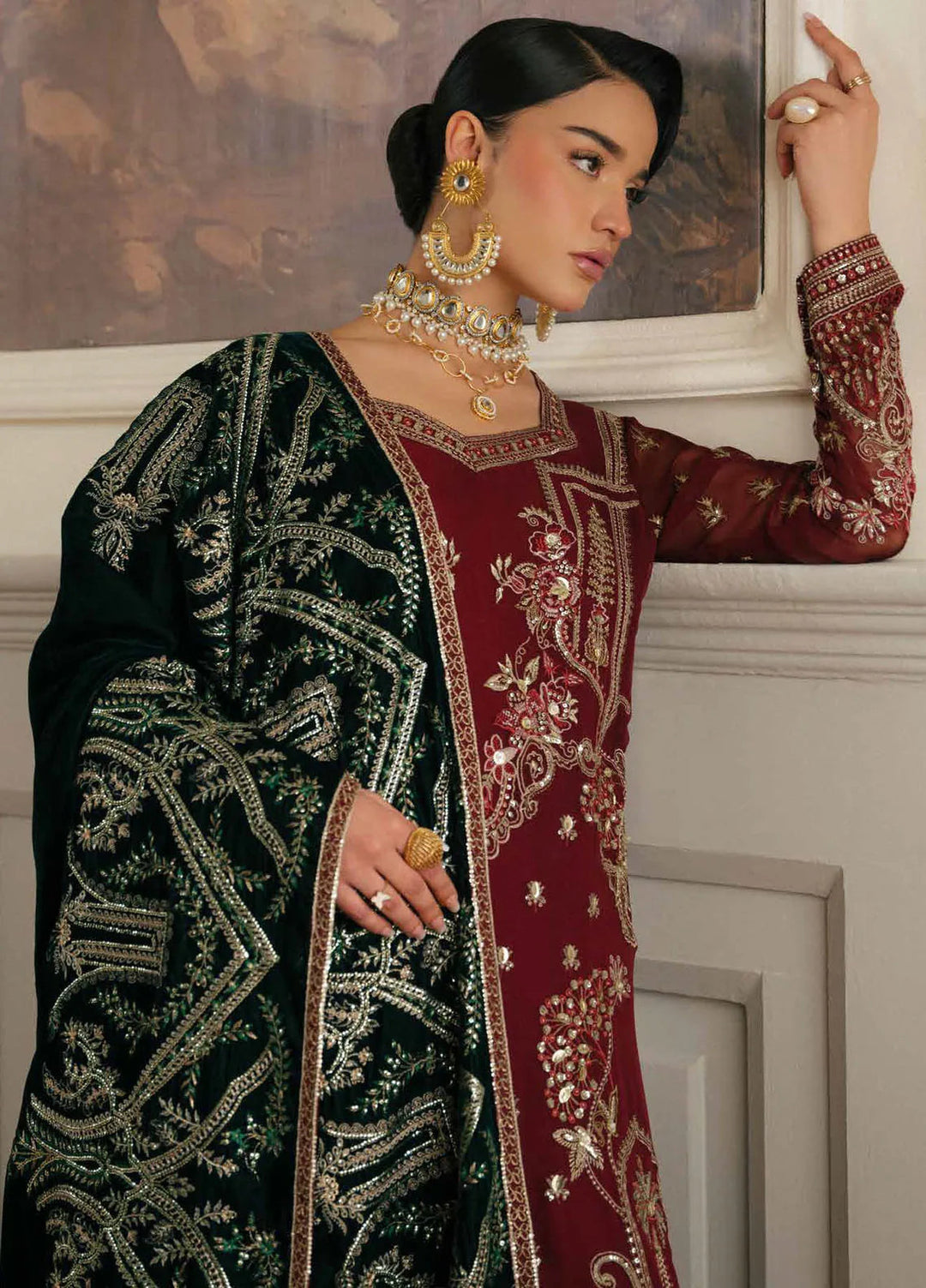 Elanora by Nureh Embroidered Chiffon Suit Unstitched 4 Piece NU24NLC NEL-62 - Luxury Collection