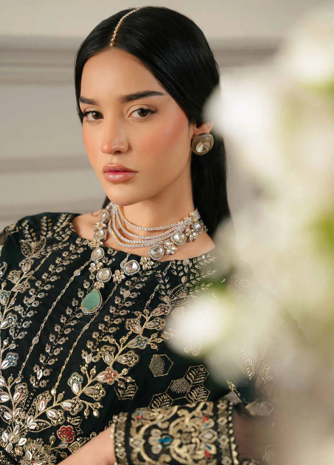 Elanora by Nureh Embroidered Chiffon Suit Unstitched 4 Piece NU24NLC NEL-64 - Luxury Collection