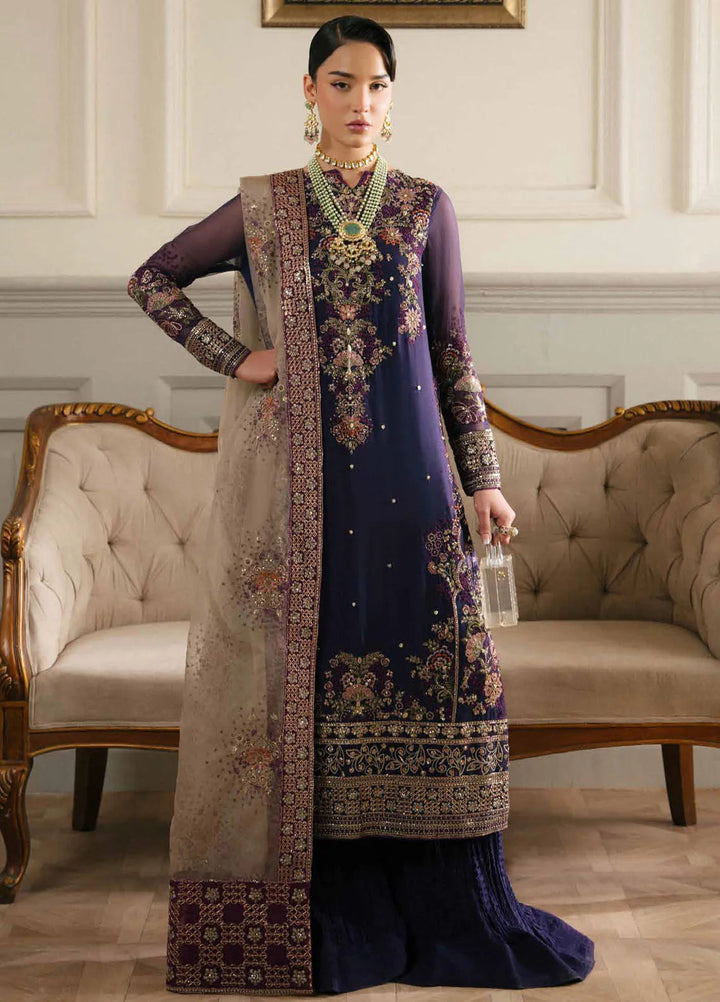 Elanora by Nureh Embroidered Chiffon Suit Unstitched 4 Piece NU24NLC NEL-65 - Luxury Collection