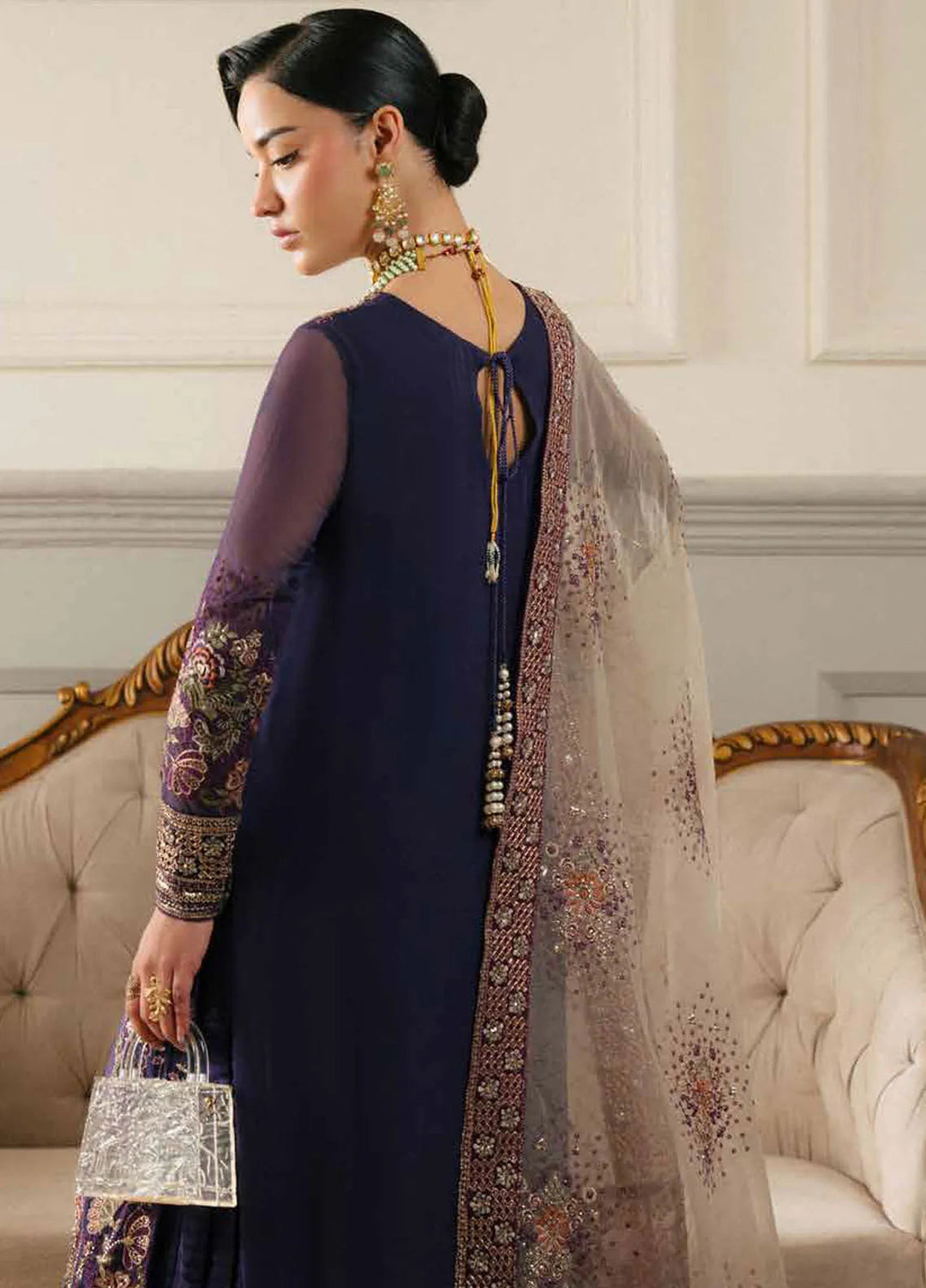 Elanora by Nureh Embroidered Chiffon Suit Unstitched 4 Piece NU24NLC NEL-65 - Luxury Collection