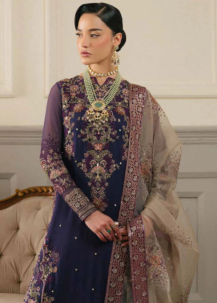 Elanora by Nureh Embroidered Chiffon Suit Unstitched 4 Piece NU24NLC NEL-65 - Luxury Collection