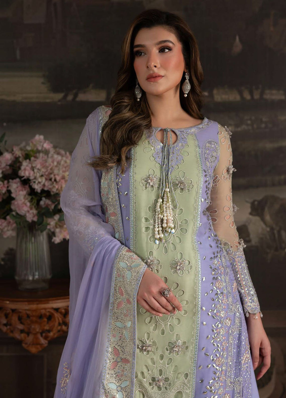 Elanora by Nureh Embroidered Chiffon Suits Unstitched 3 Piece NU25ELC NEL-70 - Luxury Collection