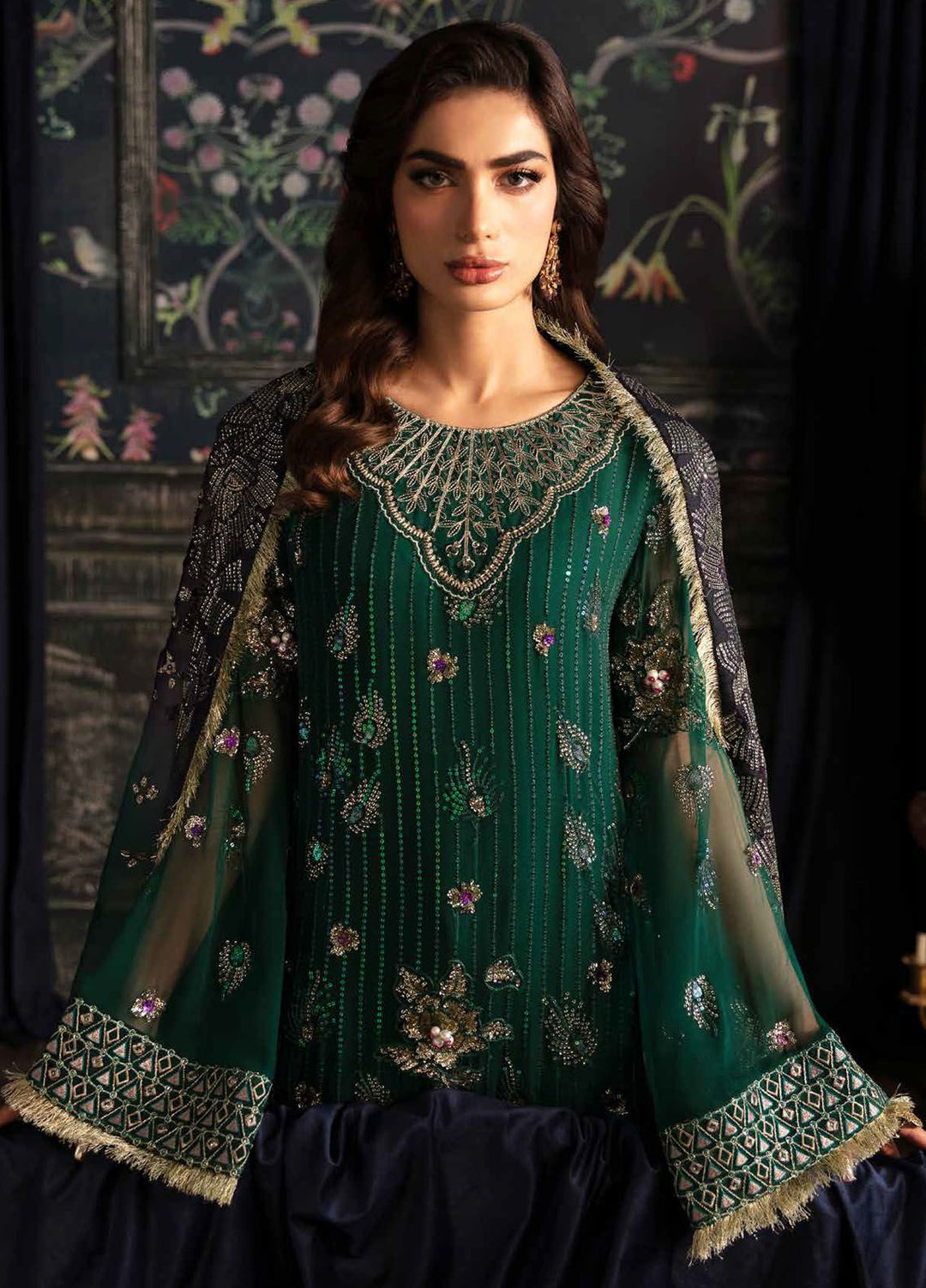 Elanora by Nureh Embroidered Chiffon Suits Unstitched 4 Piece NU24EL NEL-42 - Formals Collection