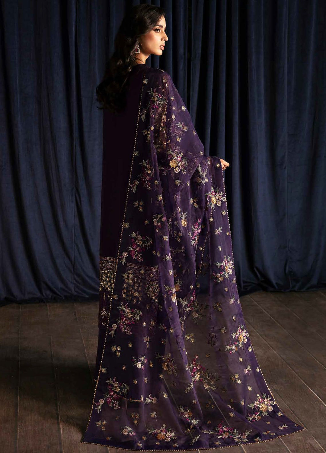 Elanora by Nureh Embroidered Chiffon Suits Unstitched 4 Piece NU24EL NEL-45 - Formals Collection