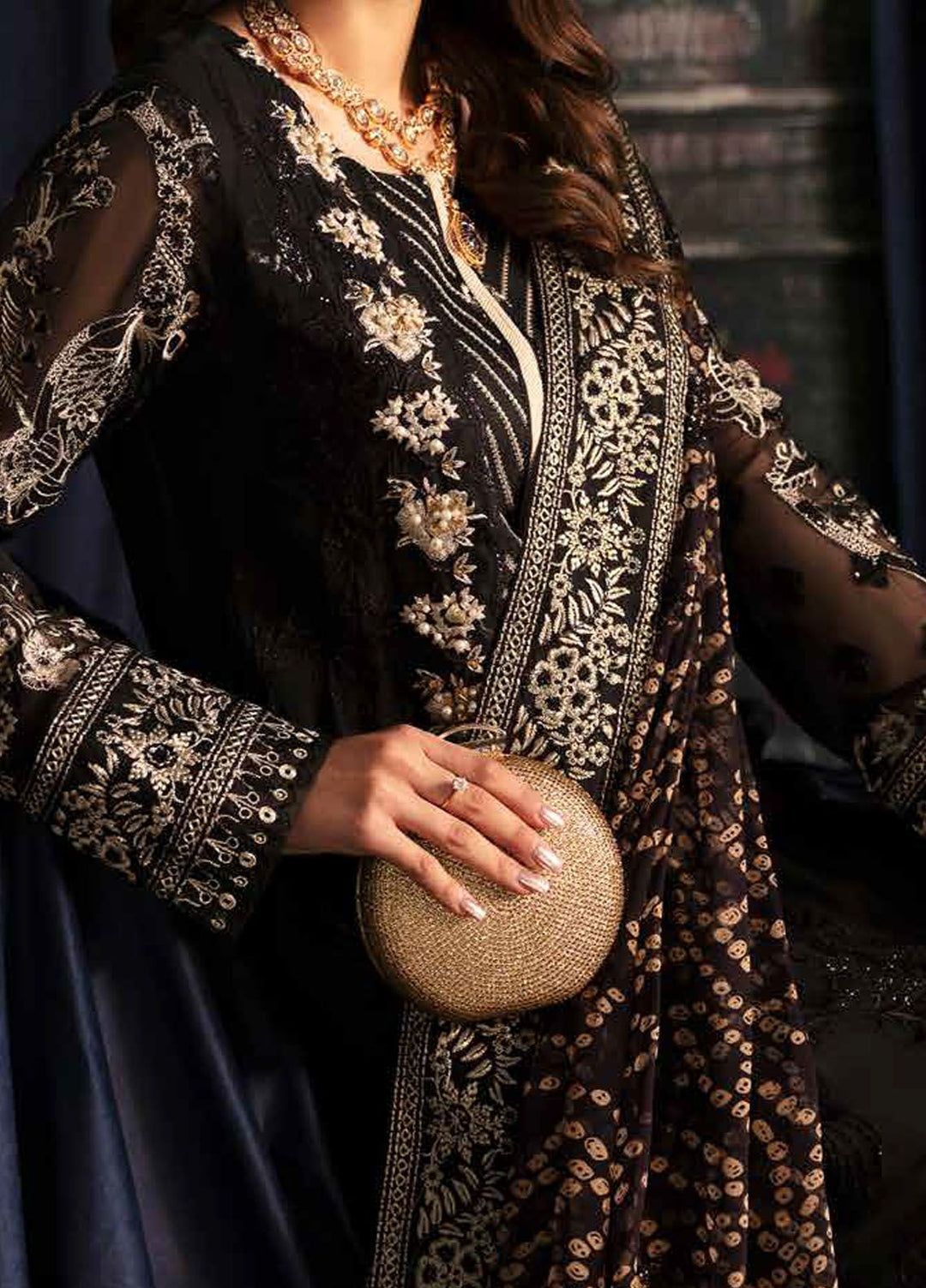 Elanora by Nureh Embroidered Chiffon Suits Unstitched 4 Piece NU24EL NEL-47 - Formals Collection