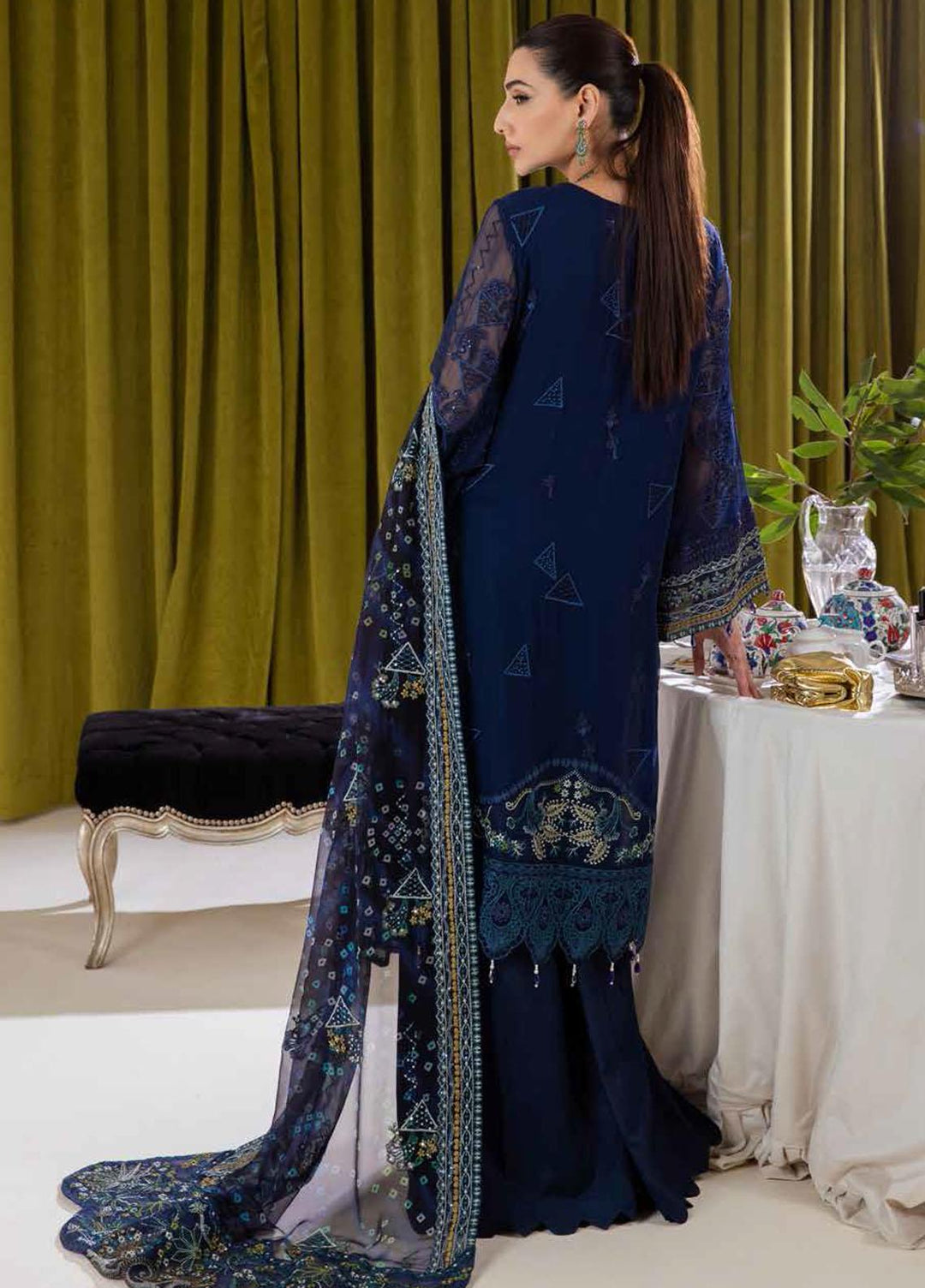Elanora By Nureh Embroidered Chiffon Suits Unstitched 3 Piece NU22EC NEL- 06 - Luxury Collection
