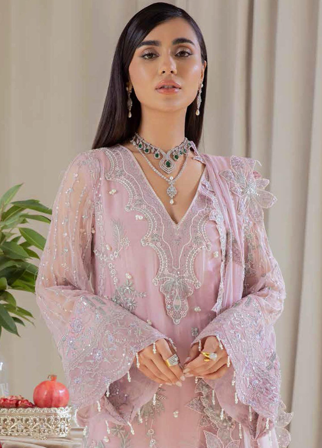 Elanora By Nureh Embroidered Chiffon Suits Unstitched 3 Piece NU22EC NEL- 07 - Luxury Collection