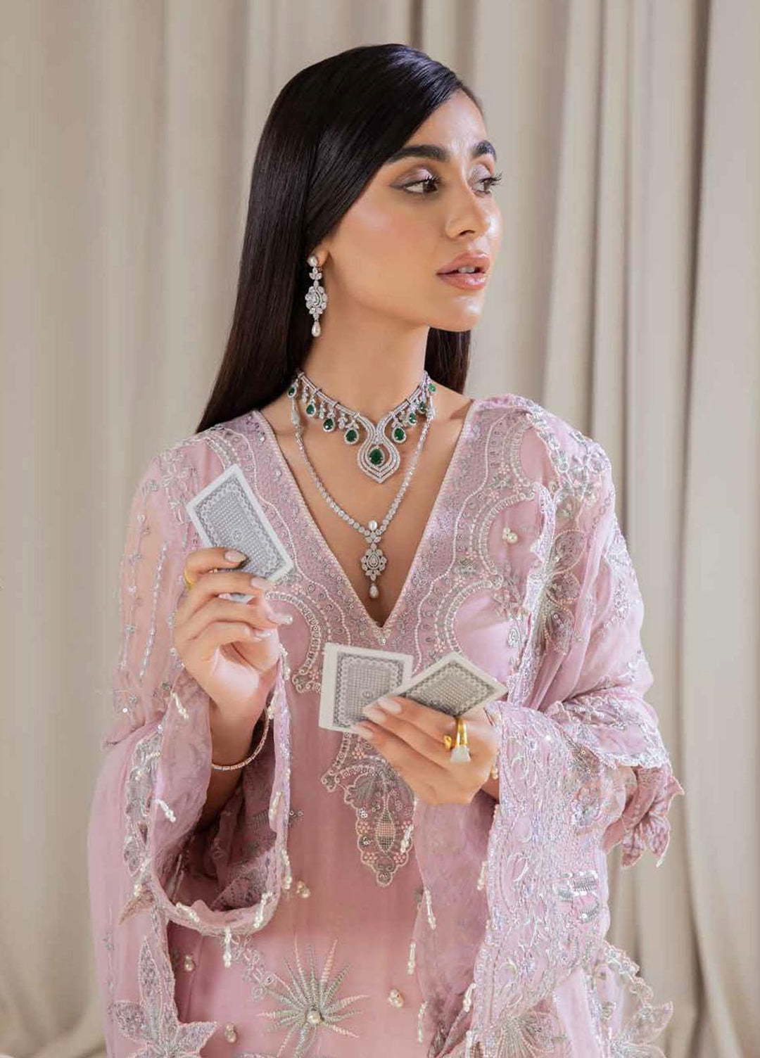 Elanora By Nureh Embroidered Chiffon Suits Unstitched 3 Piece NU22EC NEL- 07 - Luxury Collection
