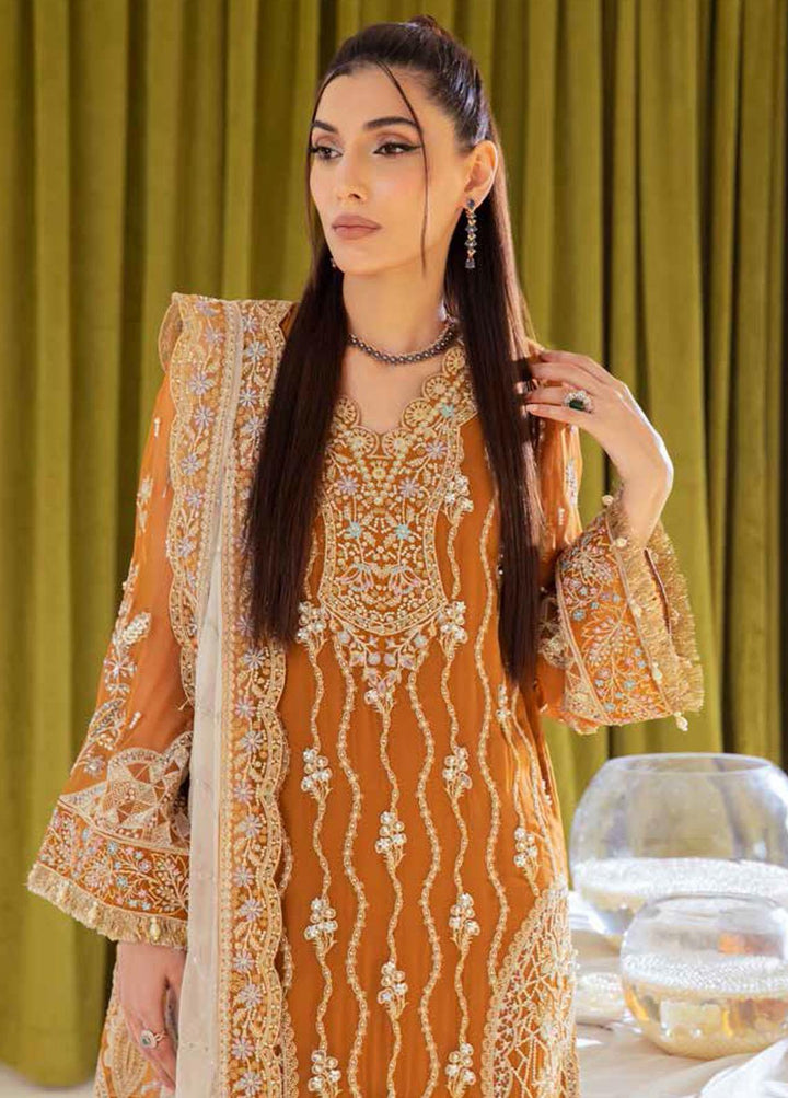 Elanora By Nureh Embroidered Chiffon Suits Unstitched 3 Piece NU22EC NEL- 11 - Luxury Collection