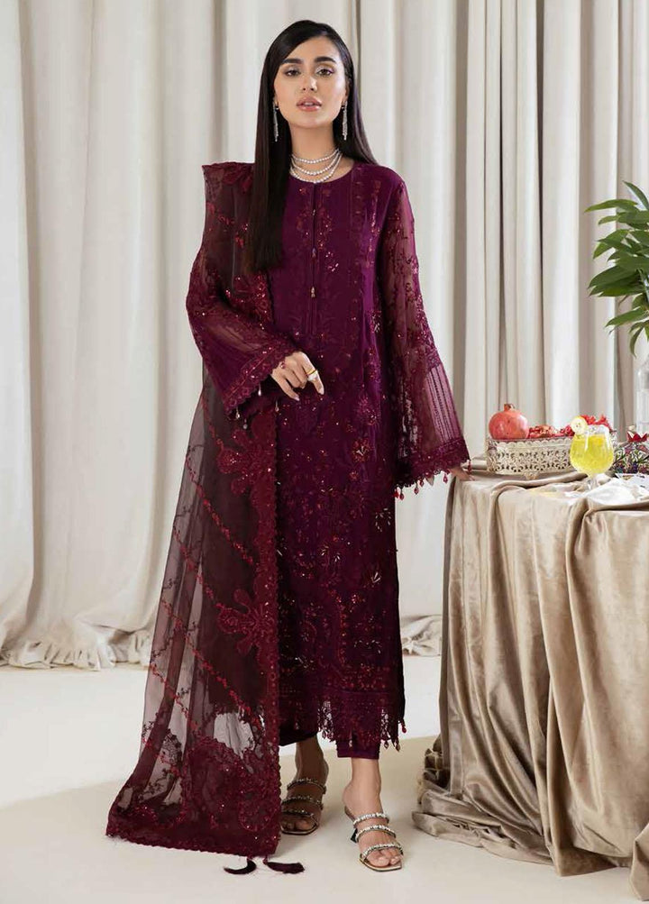 Elanora By Nureh Embroidered Chiffon Suits Unstitched 3 Piece NU22EC NEL- 12 - Luxury Collection