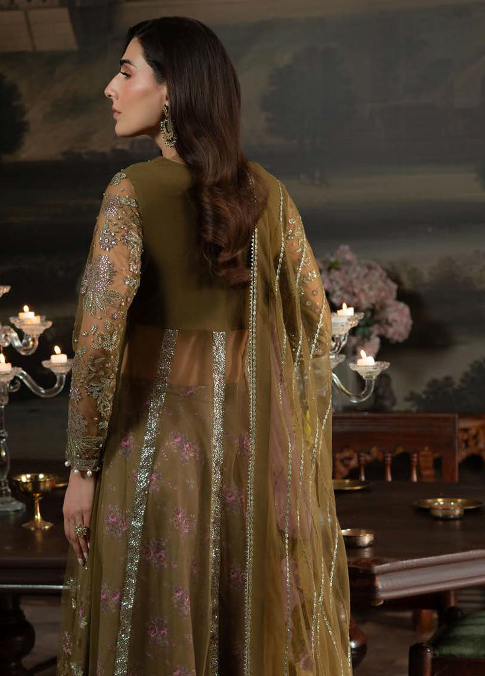 Elanora by Nureh Embroidered Net Suits Unstitched 3 Piece NU25ELC NEL-68 - Luxury Collection