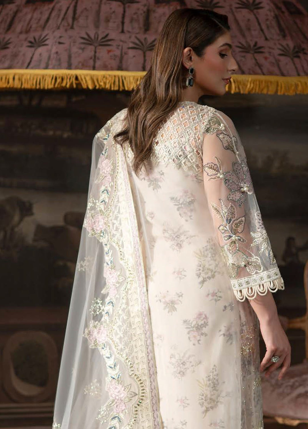 Elanora by Nureh Embroidered Net Suits Unstitched 3 Piece NU25ELC NEL-69 - Luxury Collection