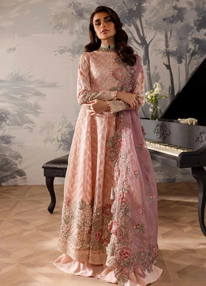 Elanora By Nureh Embroidered Organza Suit Unstitched 4 Piece NU24EC NEL-55 - Formal Collection