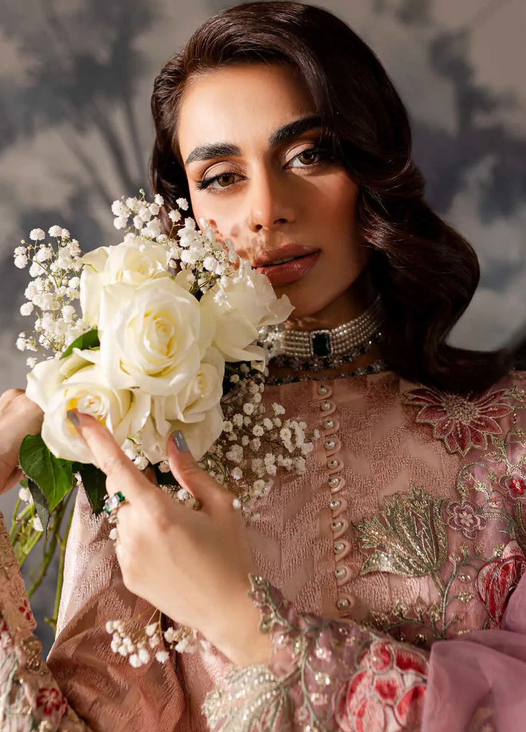 Elanora By Nureh Embroidered Organza Suit Unstitched 4 Piece NU24EC NEL-55 - Formal Collection