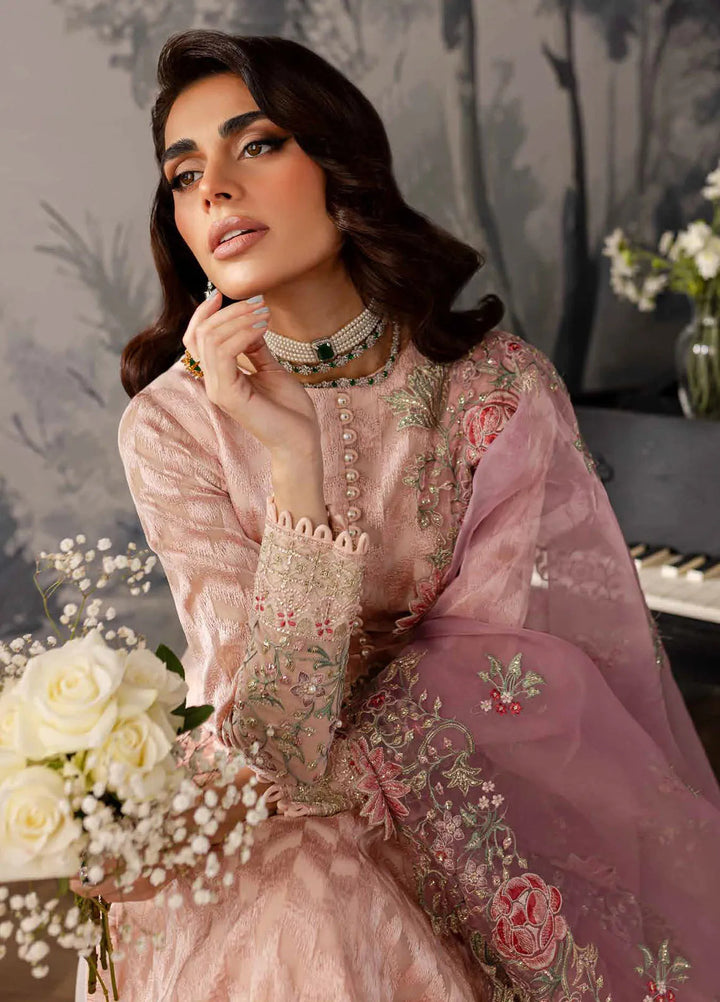 Elanora By Nureh Embroidered Organza Suit Unstitched 4 Piece NU24EC NEL-55 - Formal Collection