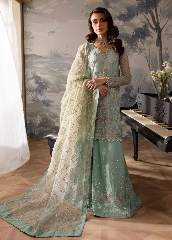 Elanora By Nureh Embroidered Organza Suit Unstitched 4 Piece NU24EC NEL-57 - Formal Collection