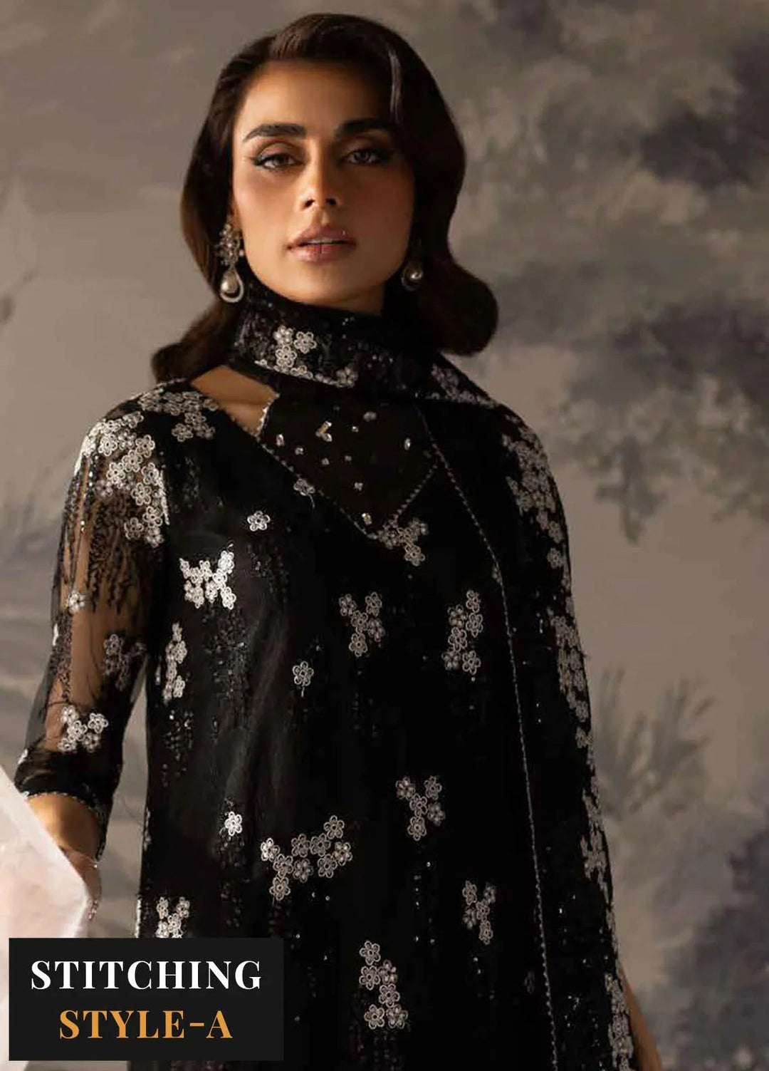 Elanora By Nureh Embroidered Organza Suit Unstitched 4 Piece NU24EC NEL-59 - Formal Collection