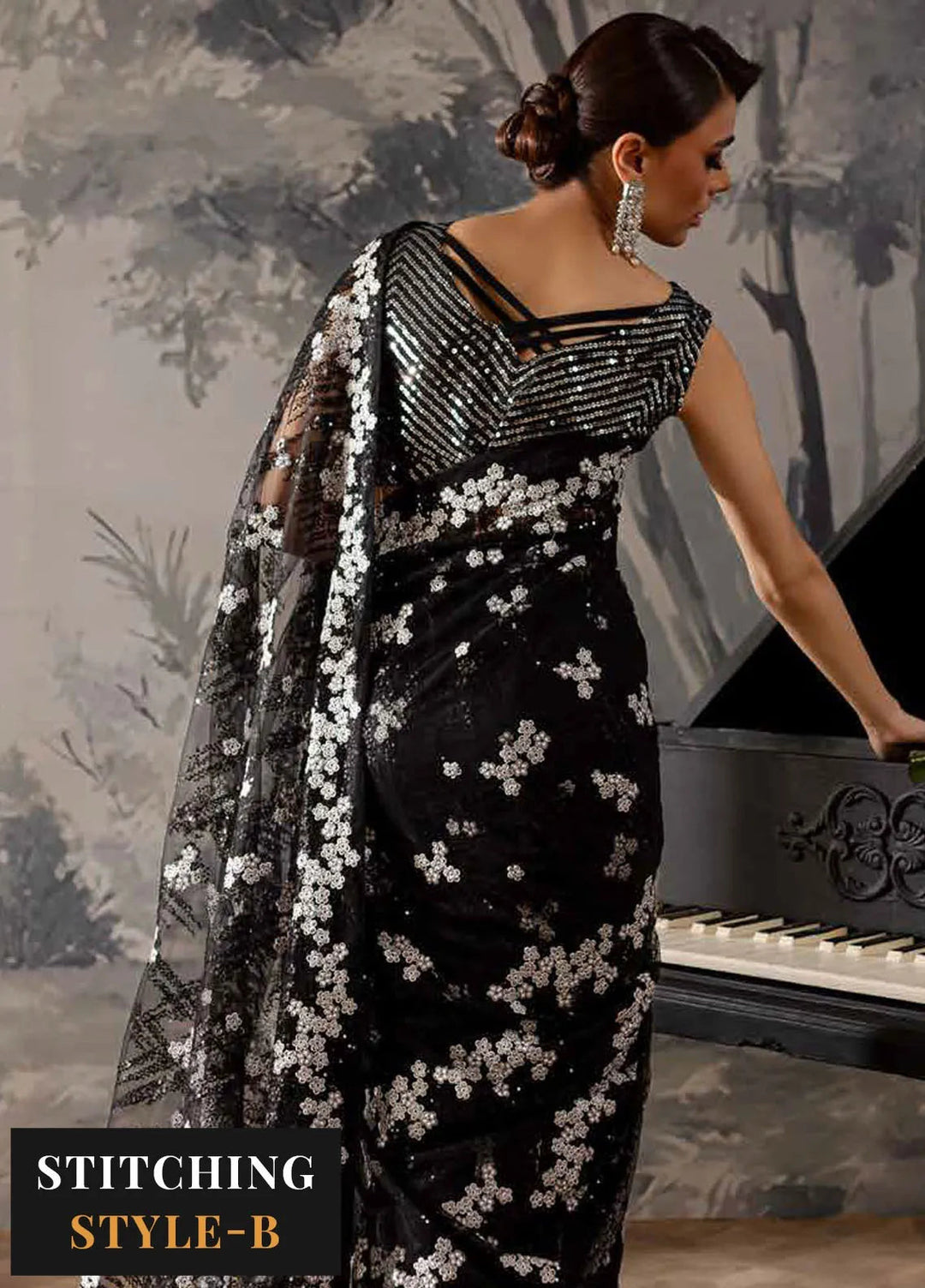 Elanora By Nureh Embroidered Organza Suit Unstitched 4 Piece NU24EC NEL-59 - Formal Collection