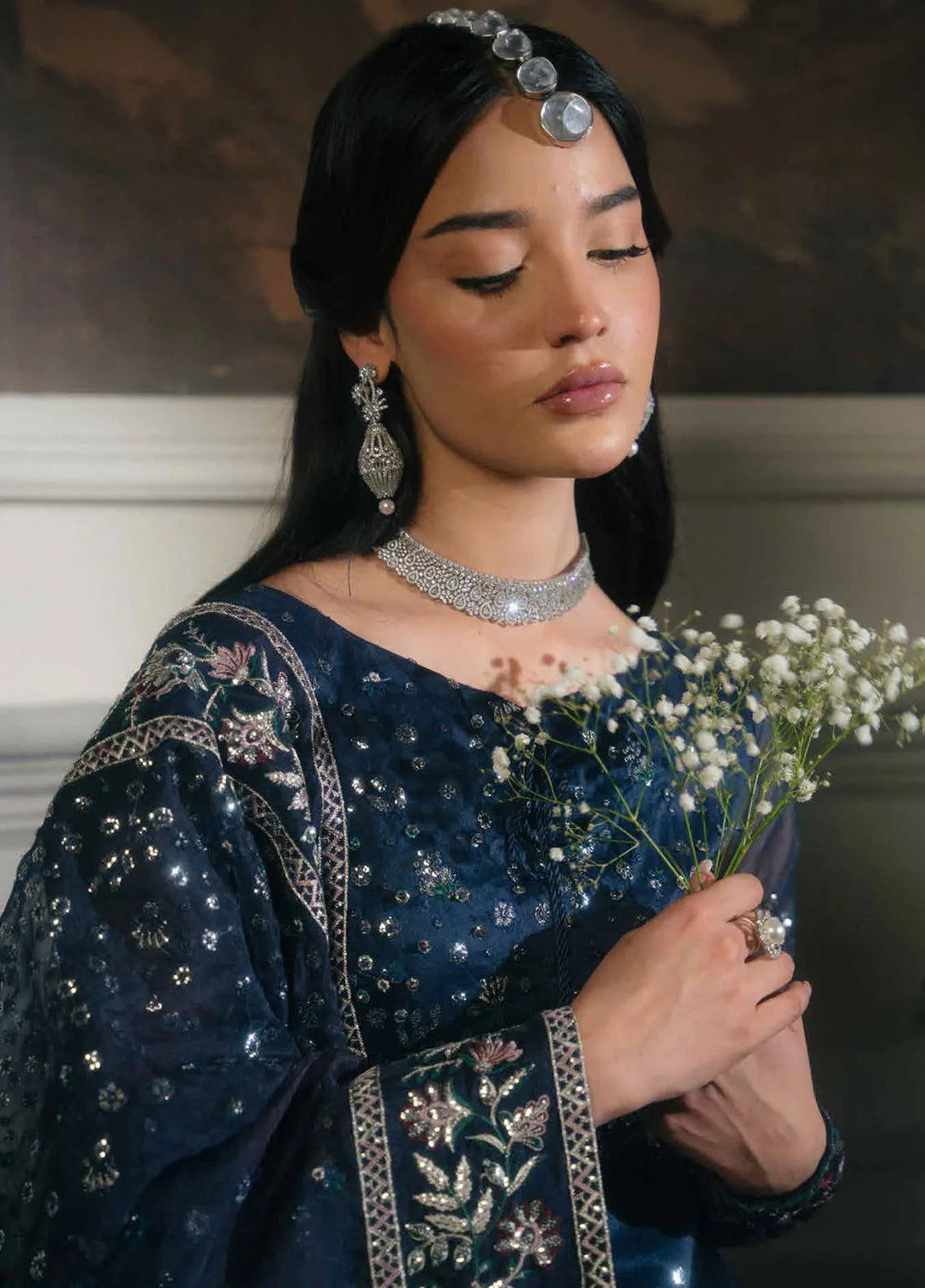 Elanora by Nureh Embroidered Organza Suit Unstitched 4 Piece NU24NLC NEL-60 - Luxury Collection