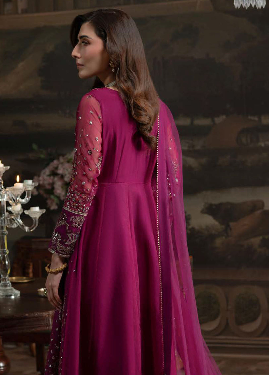 Elanora by Nureh Embroidered Organza Suits Unstitched 3 Piece NU25ELC NEL-66 - Luxury Collection