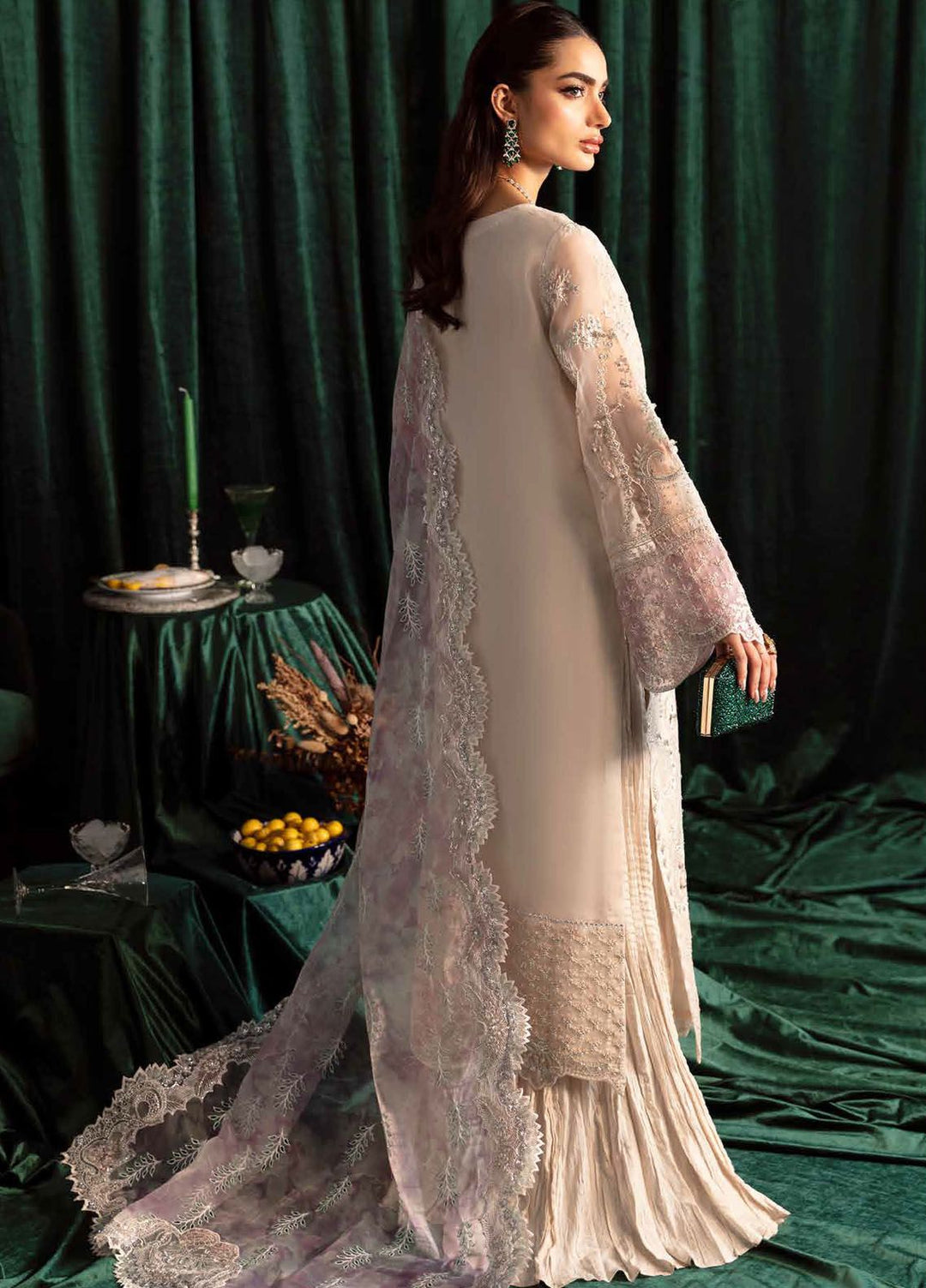 Elanora by Nureh Embroidered Organza Suits Unstitched 4 Piece NU24EL NEL-43 - Formals Collection