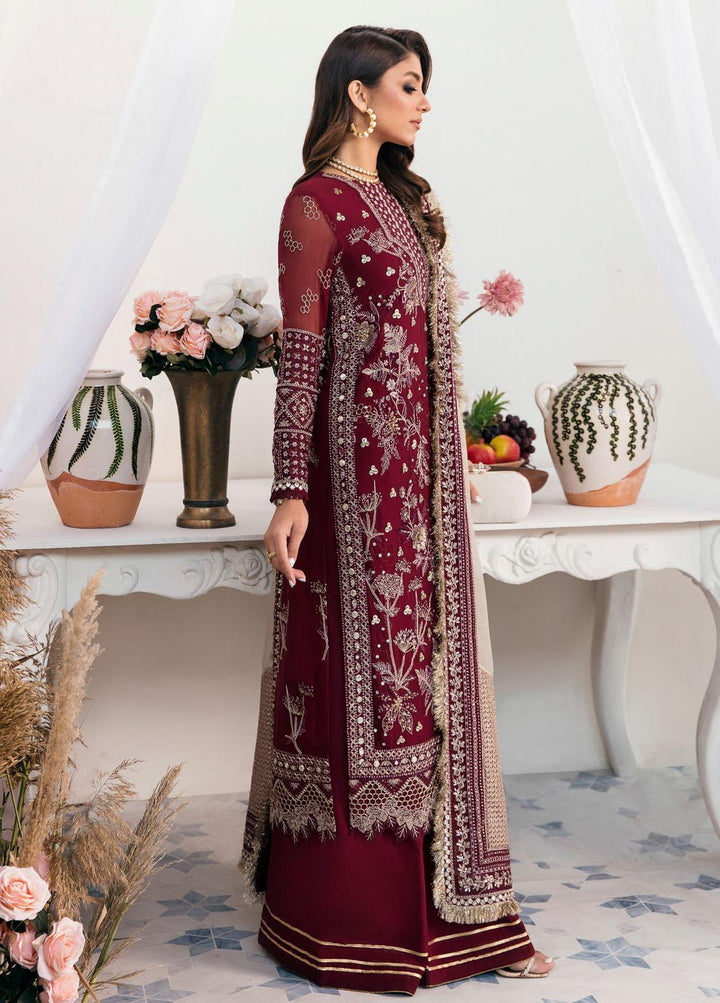 Elanora By Nureh Embroidered Chiffon Suits Unstitched 3 Piece NU22LC NEL-14 - Luxury Collection