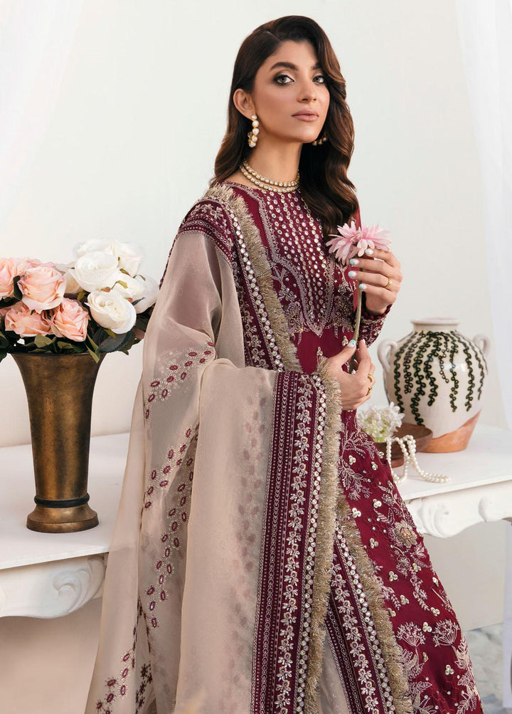 Elanora By Nureh Embroidered Chiffon Suits Unstitched 3 Piece NU22LC NEL-14 - Luxury Collection