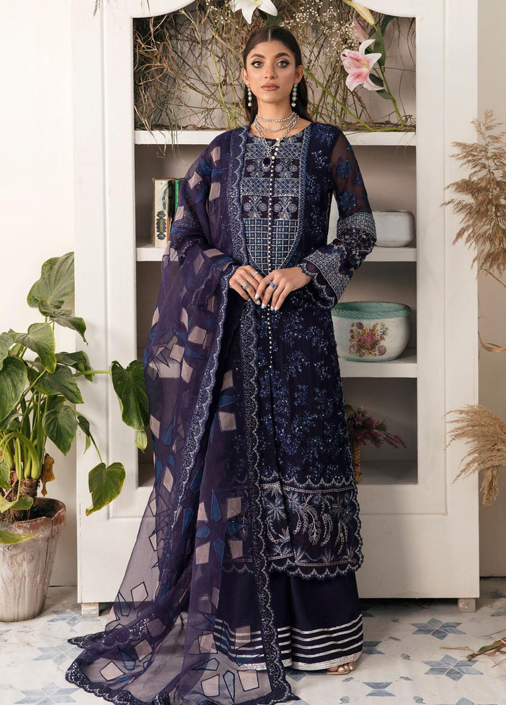 Elanora By Nureh Embroidered Chiffon Suits Unstitched 3 Piece NU22LC NEL-15 - Luxury Collection