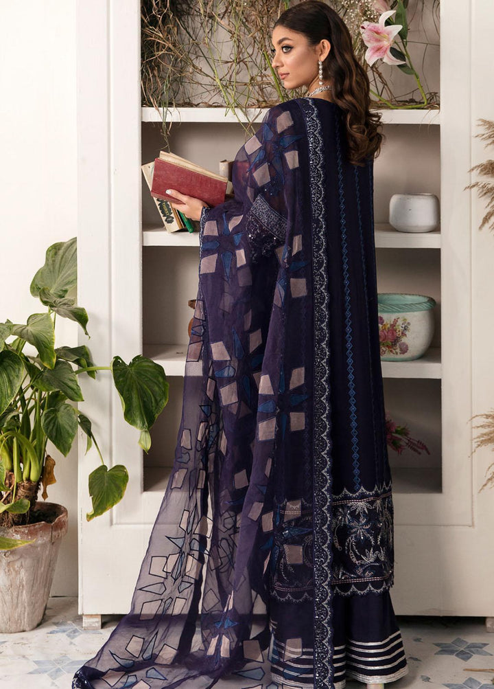 Elanora By Nureh Embroidered Chiffon Suits Unstitched 3 Piece NU22LC NEL-15 - Luxury Collection