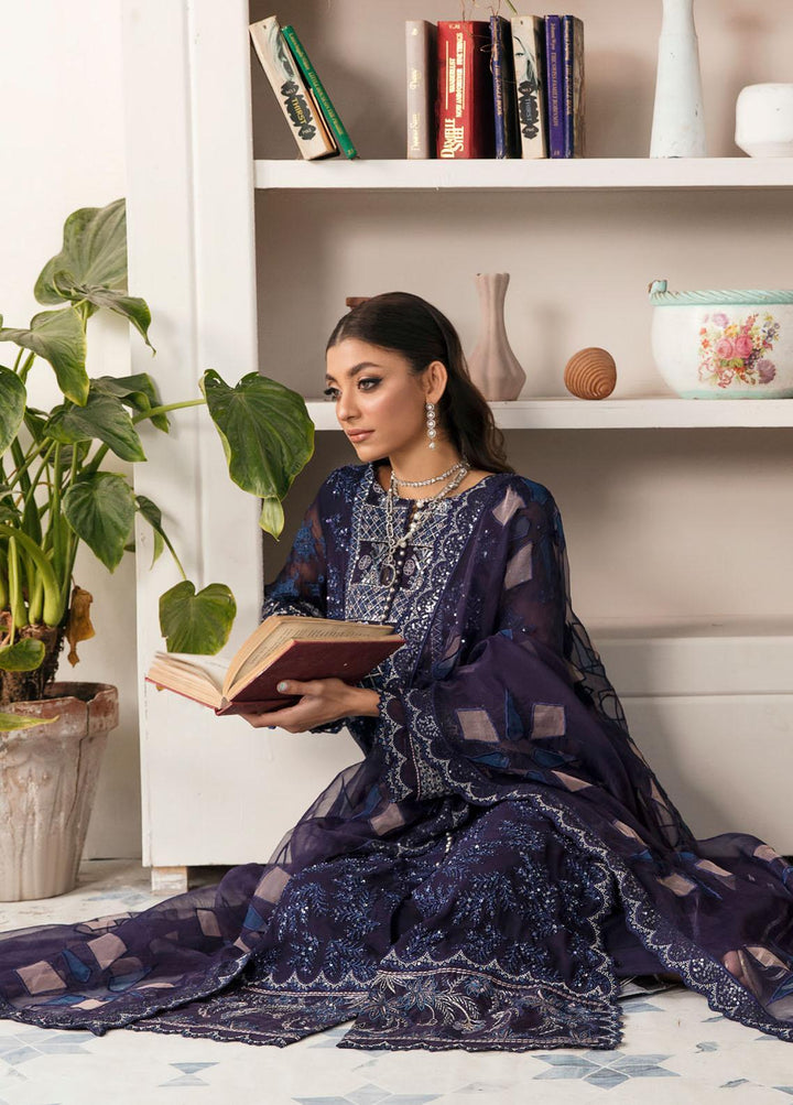 Elanora By Nureh Embroidered Chiffon Suits Unstitched 3 Piece NU22LC NEL-15 - Luxury Collection