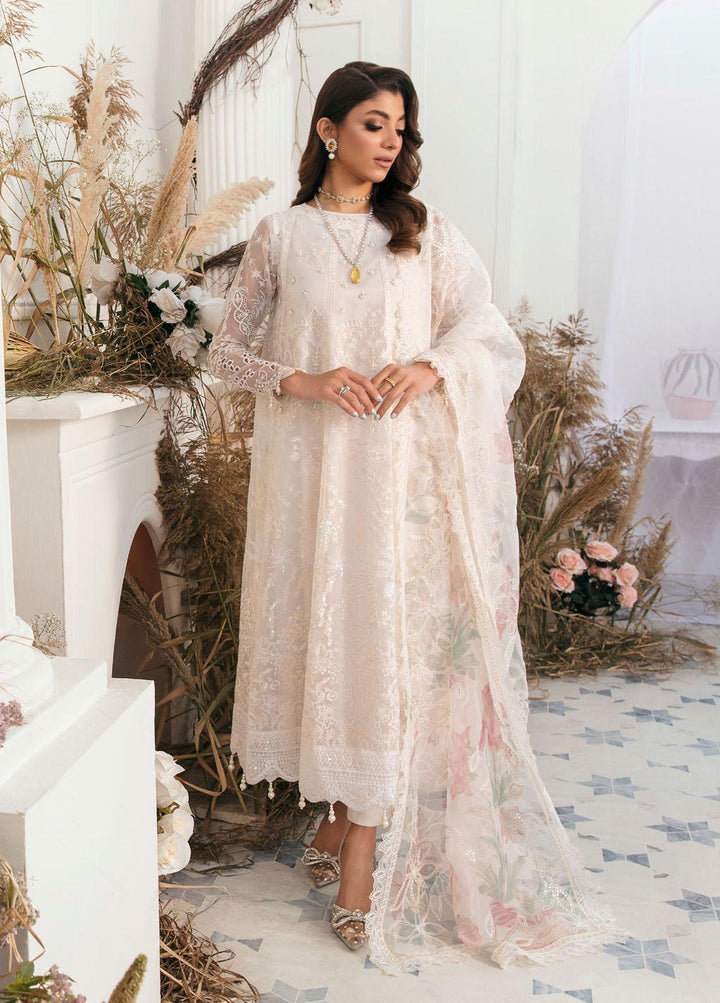Elanora By Nureh Embroidered Organza Suits Unstitched 3 Piece NU22LC NEL-16 - Luxury Collection