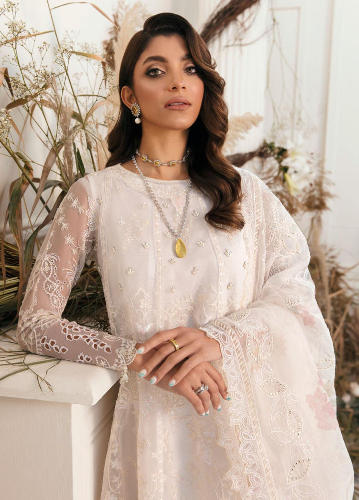 Elanora By Nureh Embroidered Organza Suits Unstitched 3 Piece NU22LC NEL-16 - Luxury Collection