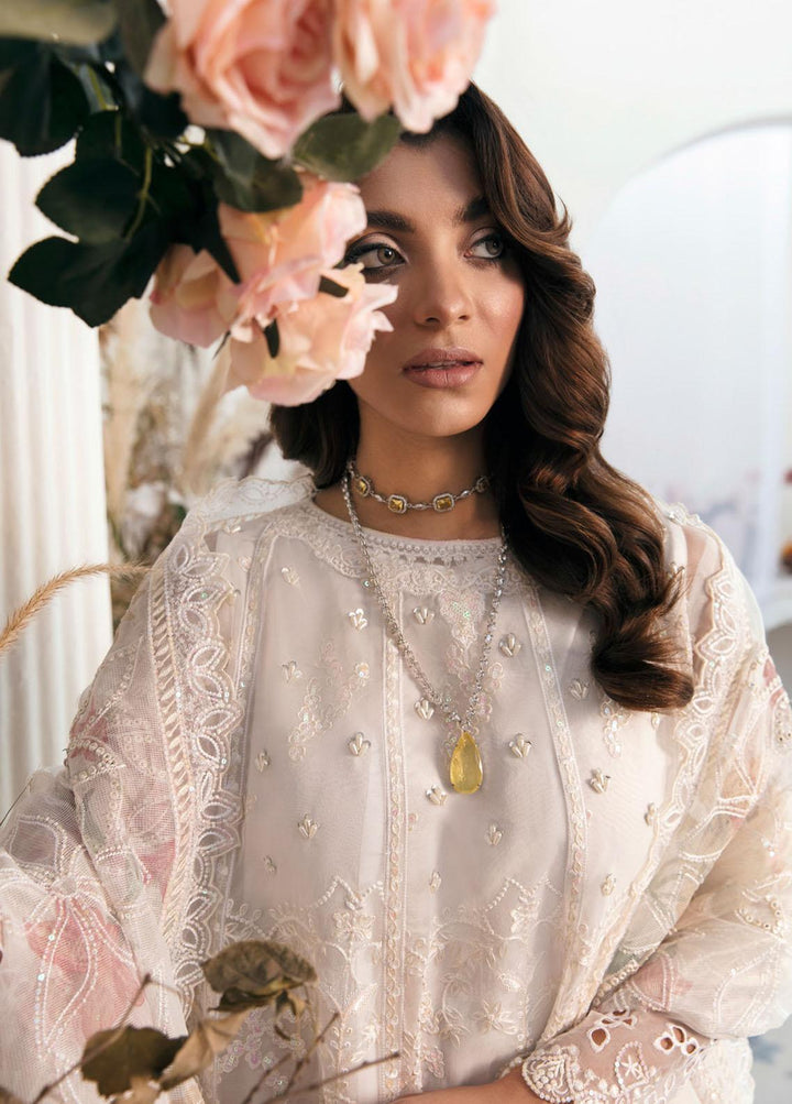 Elanora By Nureh Embroidered Organza Suits Unstitched 3 Piece NU22LC NEL-16 - Luxury Collection
