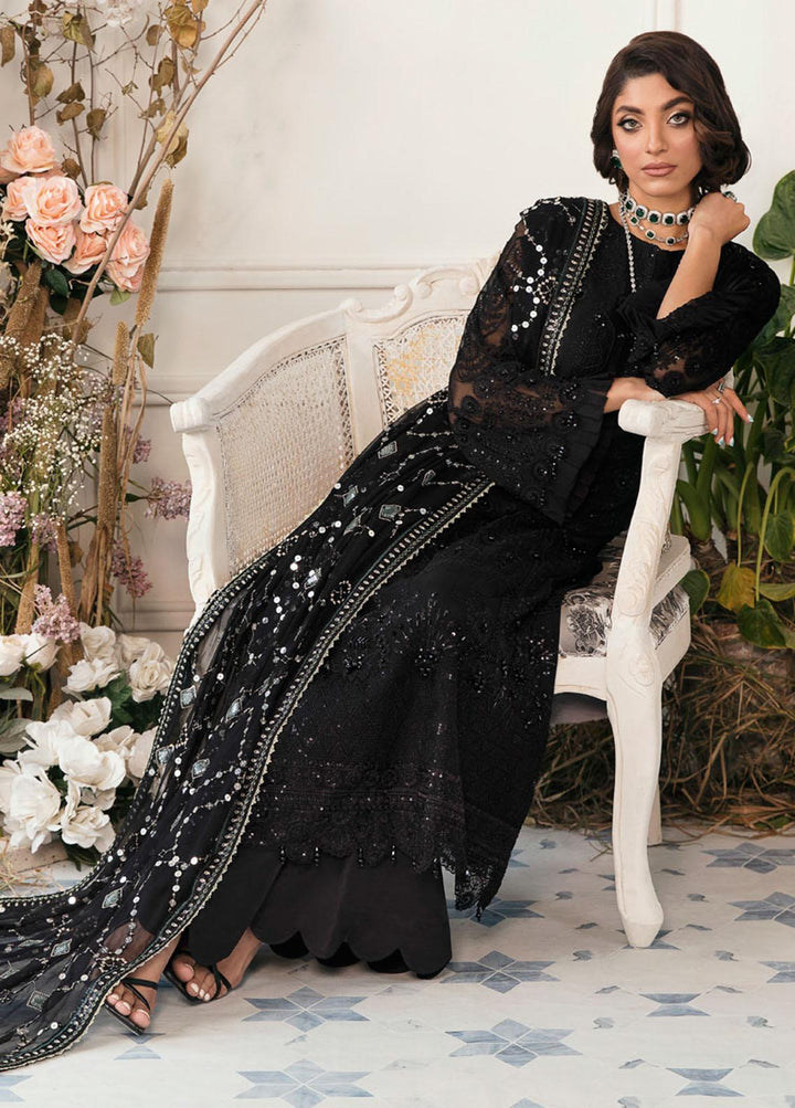 Elanora By Nureh Embroidered Chiffon Suits Unstitched 3 Piece NU22LC NEL-17 - Luxury Collection
