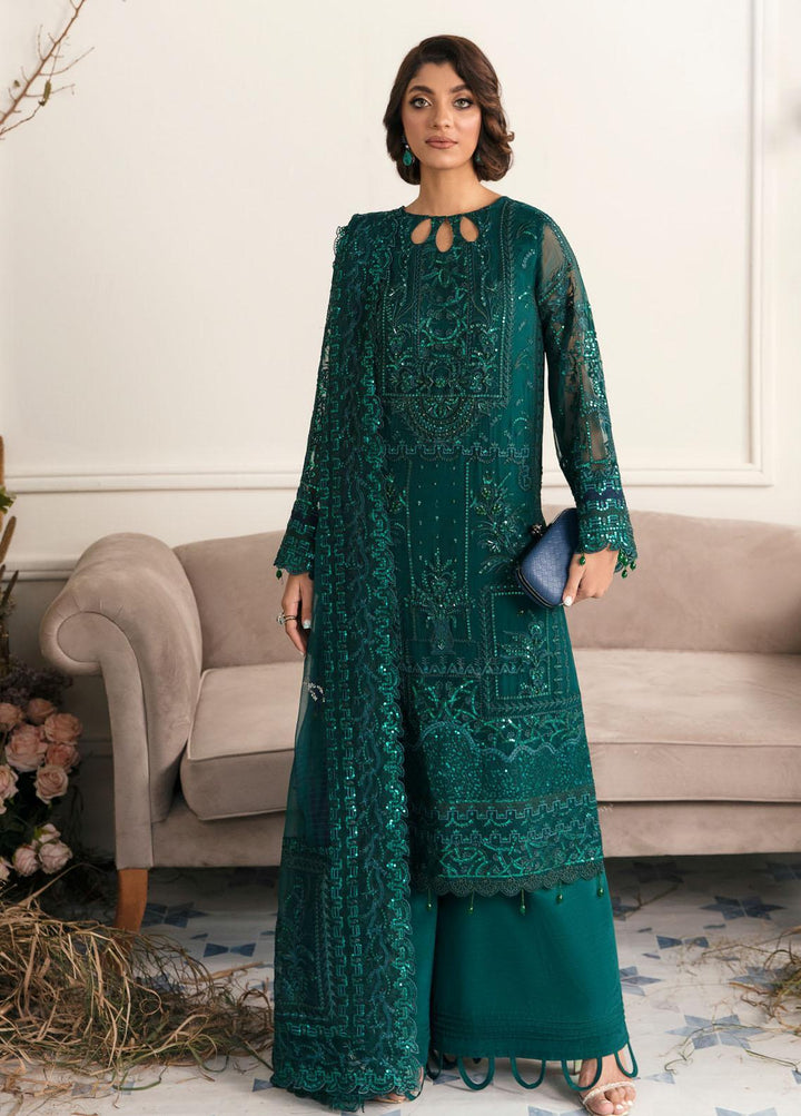 Elanora By Nureh Embroidered Chiffon Suits Unstitched 3 Piece NU22LC NEL-18 - Luxury Collection