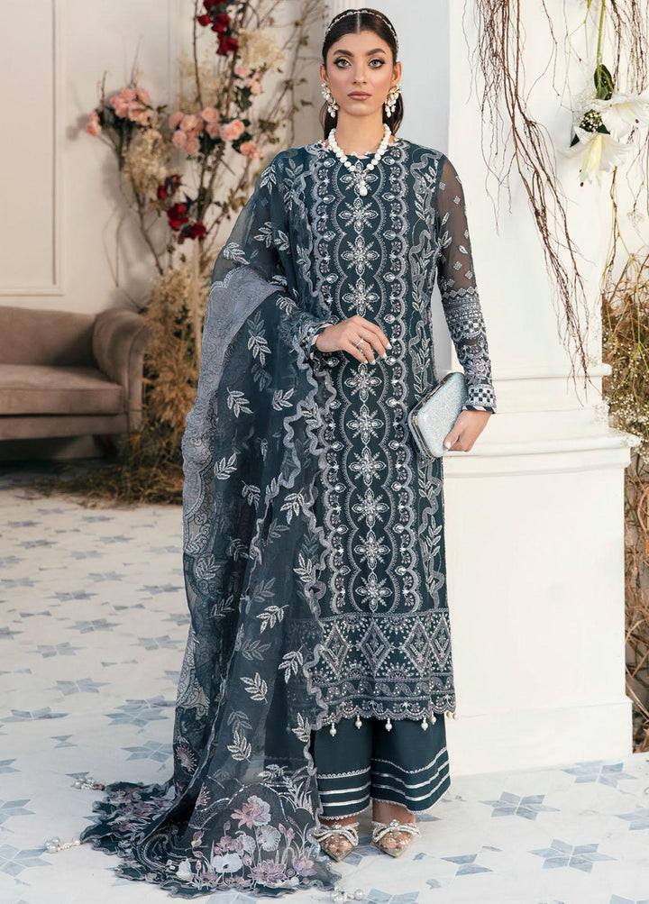 Elanora By Nureh Embroidered Chiffon Suits Unstitched 3 Piece NU22LC NEL-19 - Luxury Collection