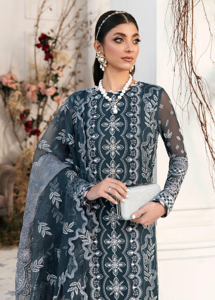 Elanora By Nureh Embroidered Chiffon Suits Unstitched 3 Piece NU22LC NEL-19 - Luxury Collection