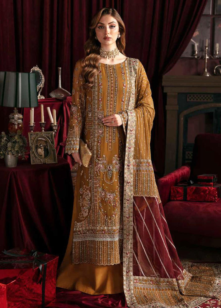 Elanora By Nureh Embroidered Chiffon Suits Unstitched 4 Piece NU23LC NEL-37 Crimson - Luxury Collection