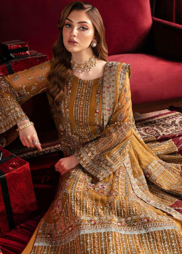 Elanora By Nureh Embroidered Chiffon Suits Unstitched 4 Piece NU23LC NEL-37 Crimson - Luxury Collection